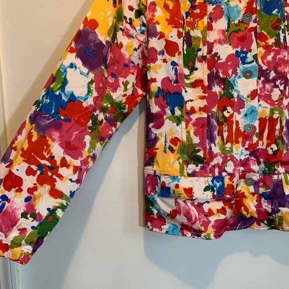 Chico’s Monet Fleur Satiny Spring Jacket - Picture 4 of 8